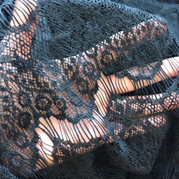 FREE PEOPLE PEAKABOO Lace Bodycon Slip Black Dress S - Picture 13 of 14